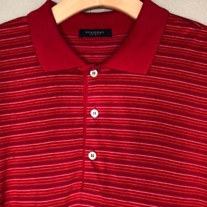 Burberry London red striped cotton polo shirt